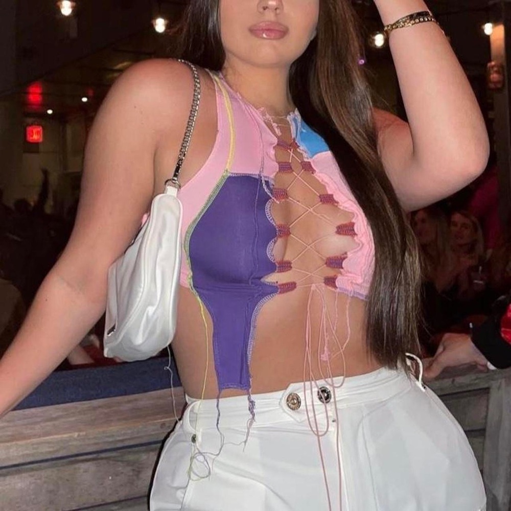 Asymmetric crop top